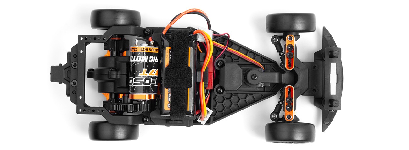 Draufsicht des originalen HPI Stage-D24 RWD Chassis