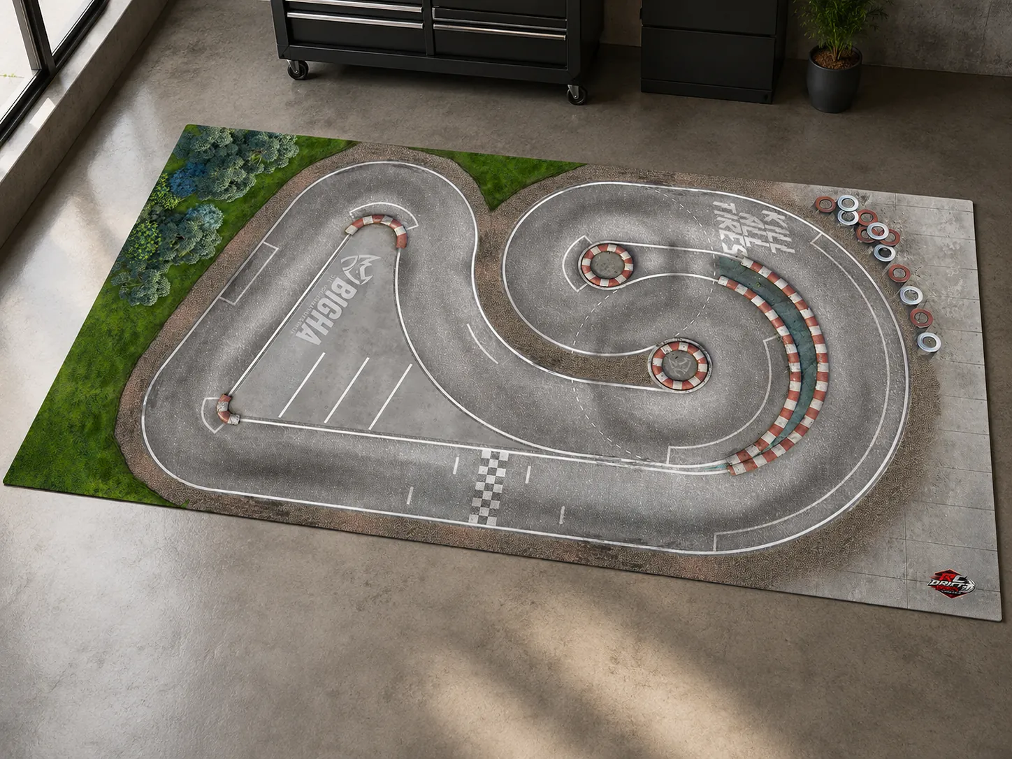 Sauberes Layout einer PVC RC Drift Strecke